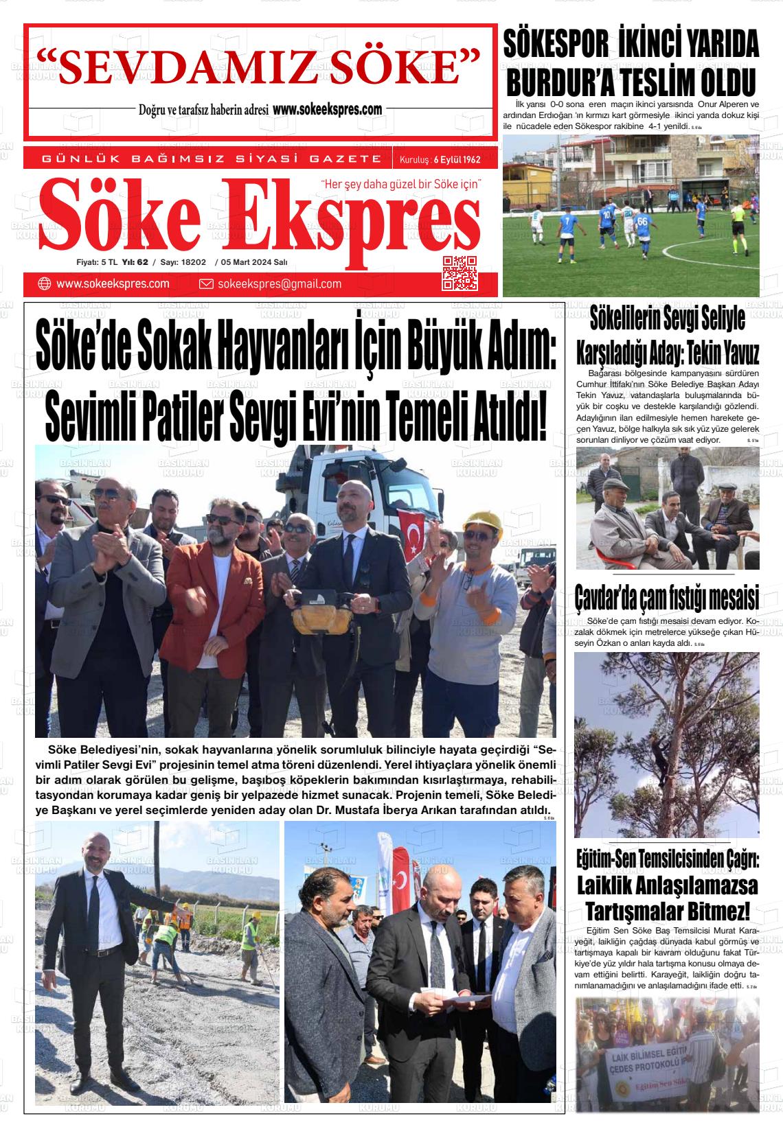 07 Mart 2024 Söke Ekspres Gazete Manşeti