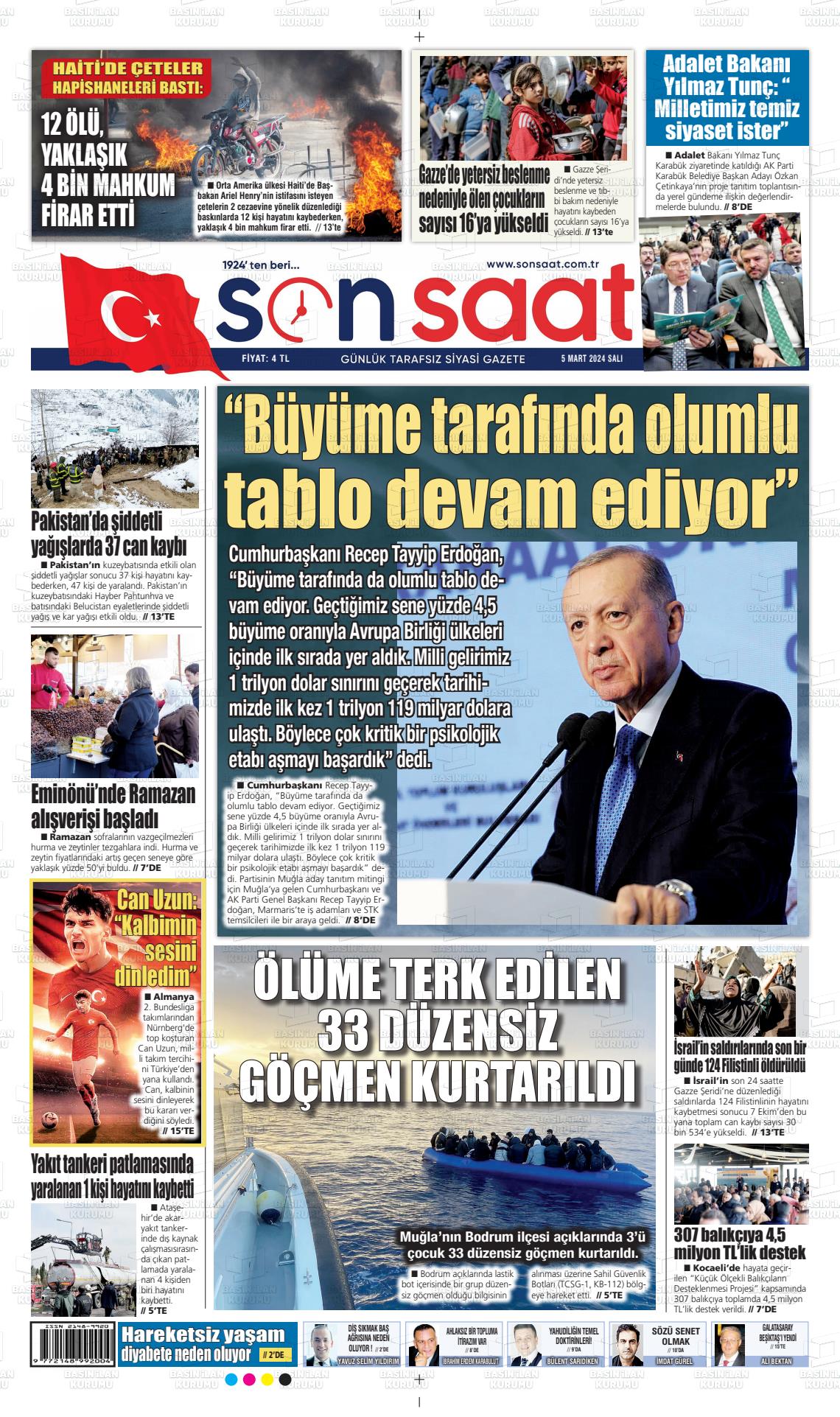 07 Mart 2024 Son Saat Gazete Manşeti