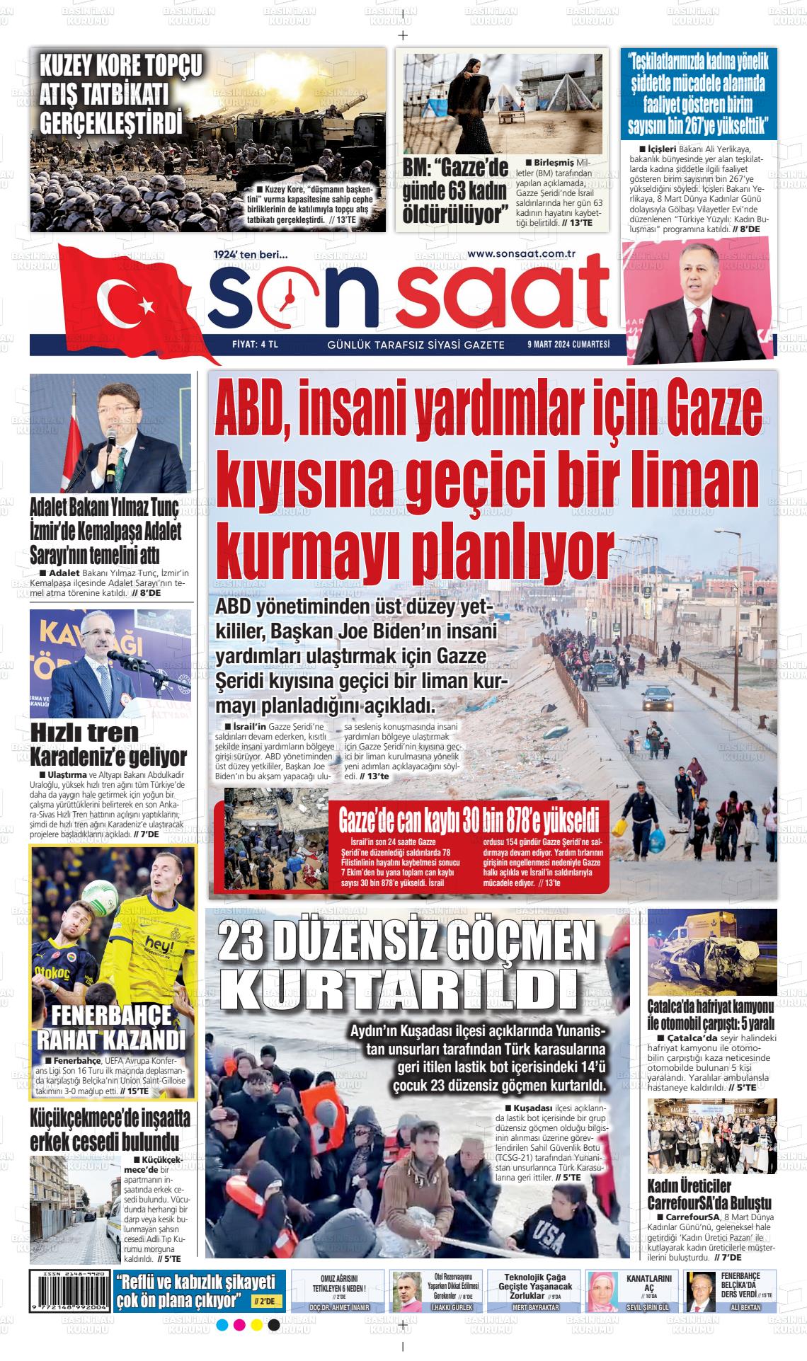 09 Mart 2024 Son Saat Gazete Manşeti