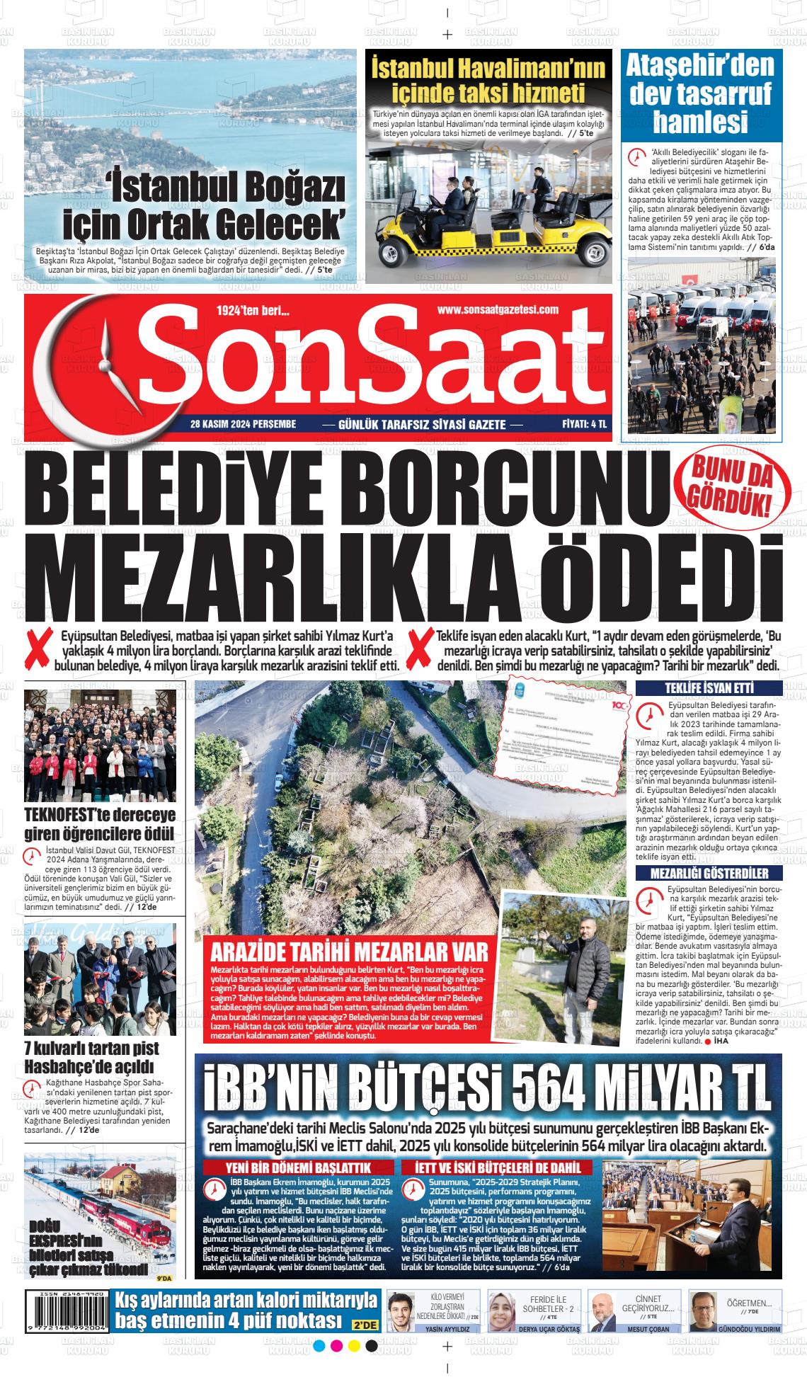 03 Aralık 2024 Son Saat Gazete Manşeti