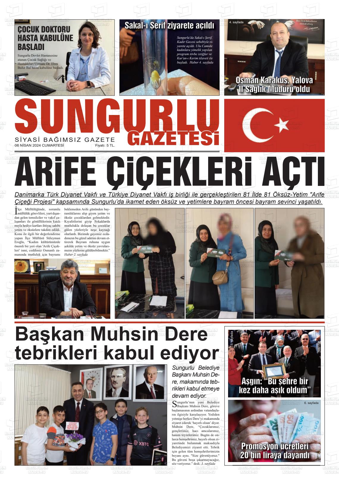 06 Nisan 2024 Sungurlu Gazete Manşeti