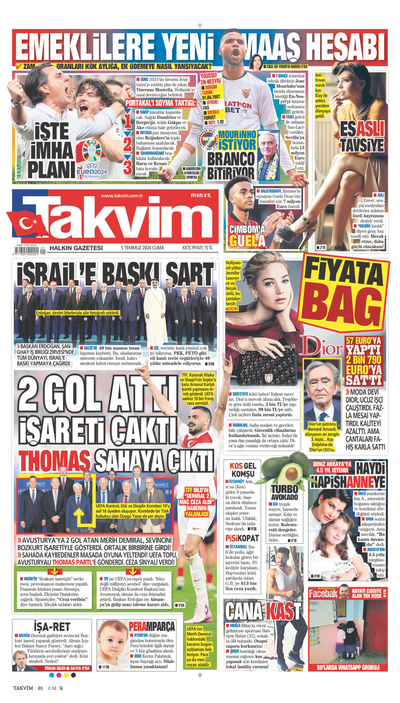 05 Temmuz 2024 Takvim Gazete Manşeti