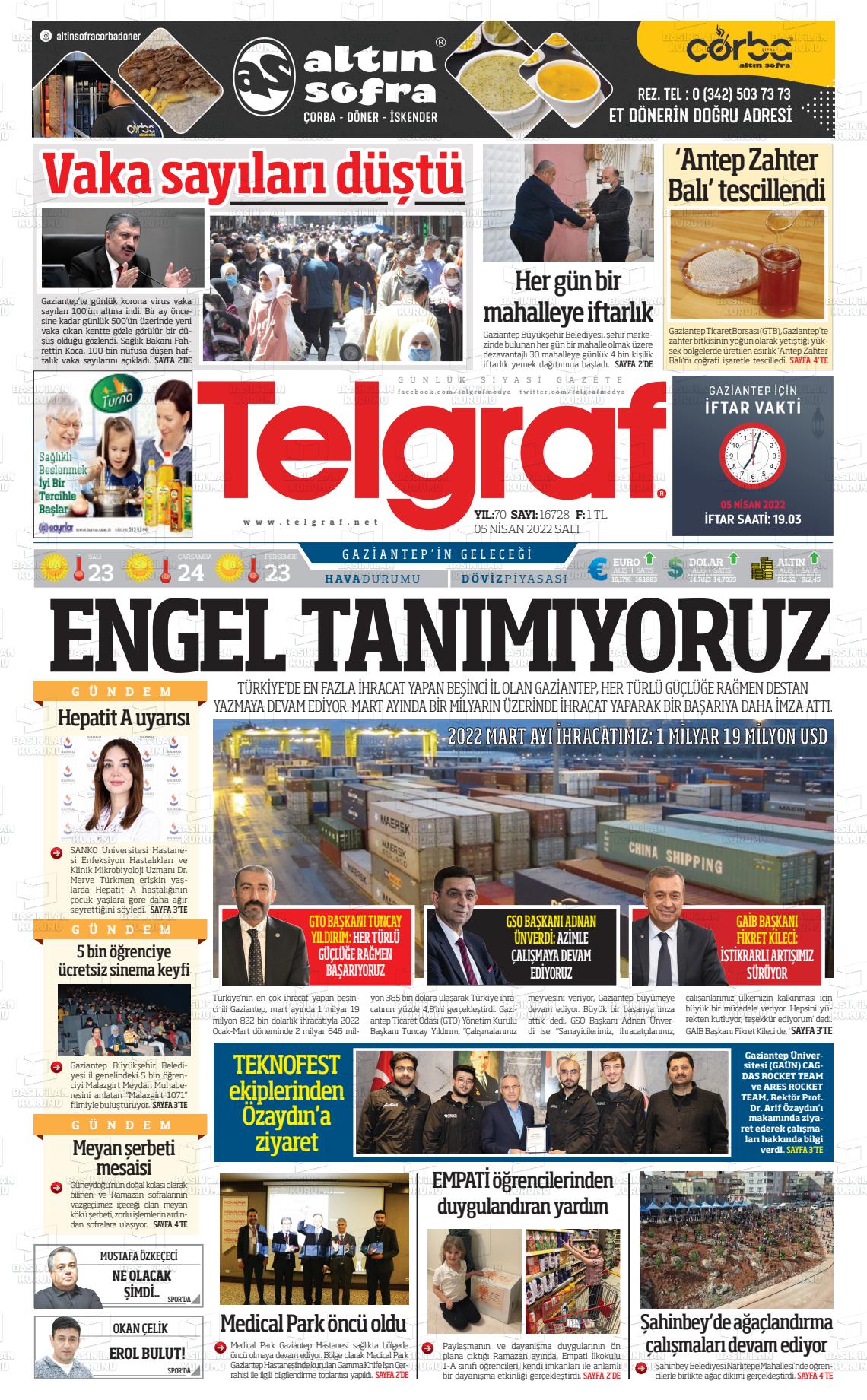 03 Haziran 2022 Telgraf Gazete Manşeti