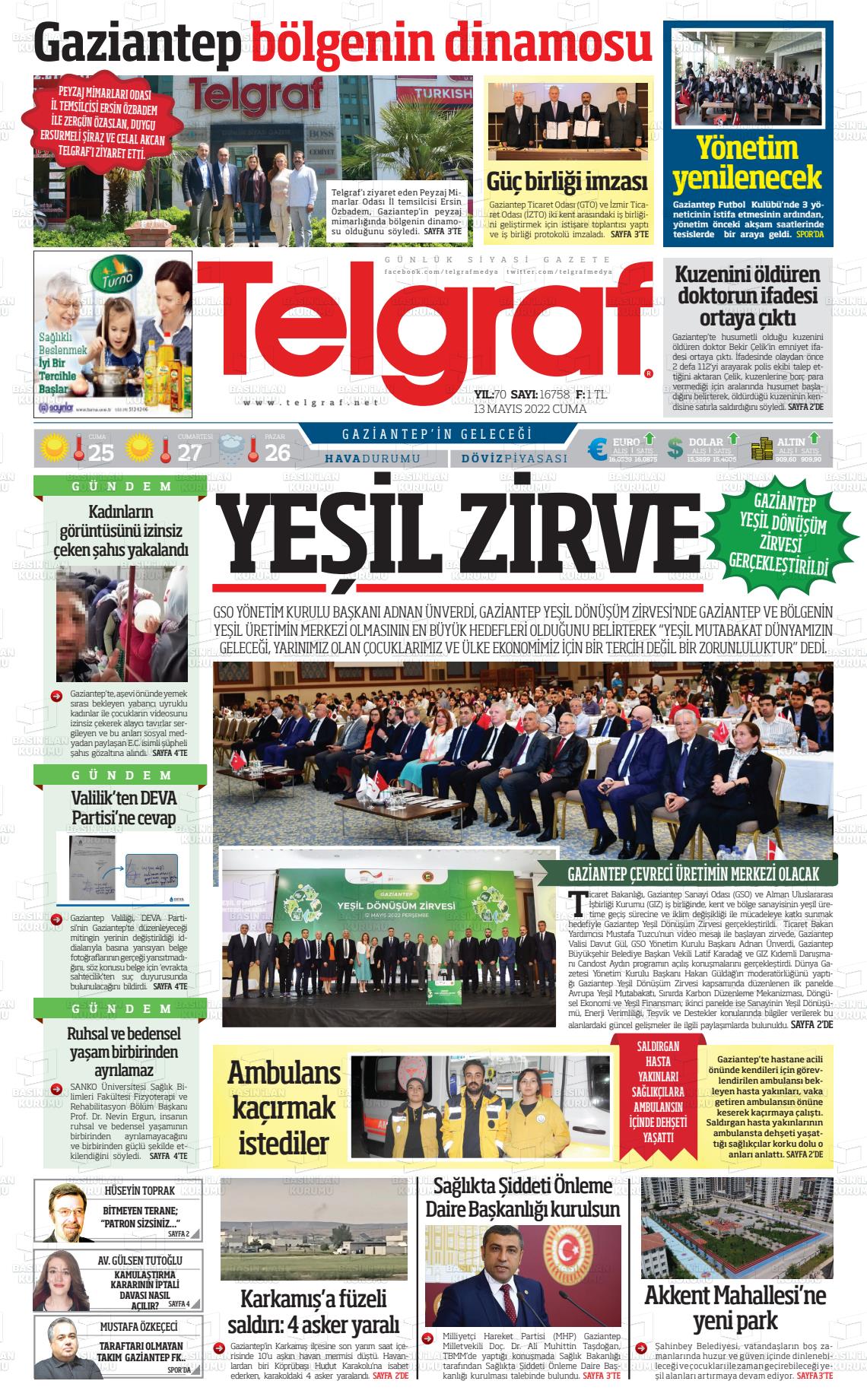 11 Temmuz 2022 Telgraf Gazete Manşeti