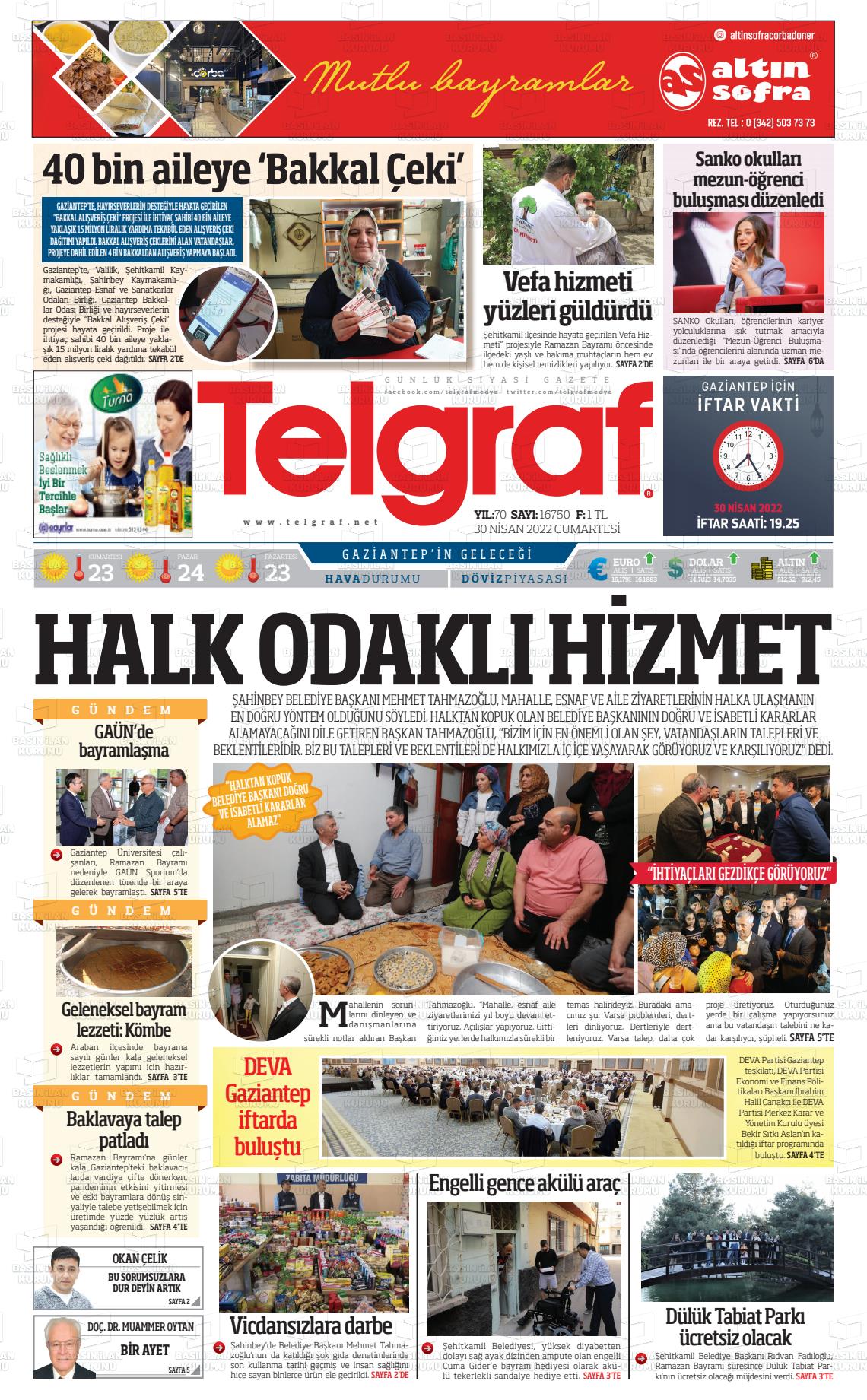 28 Haziran 2022 Telgraf Gazete Manşeti