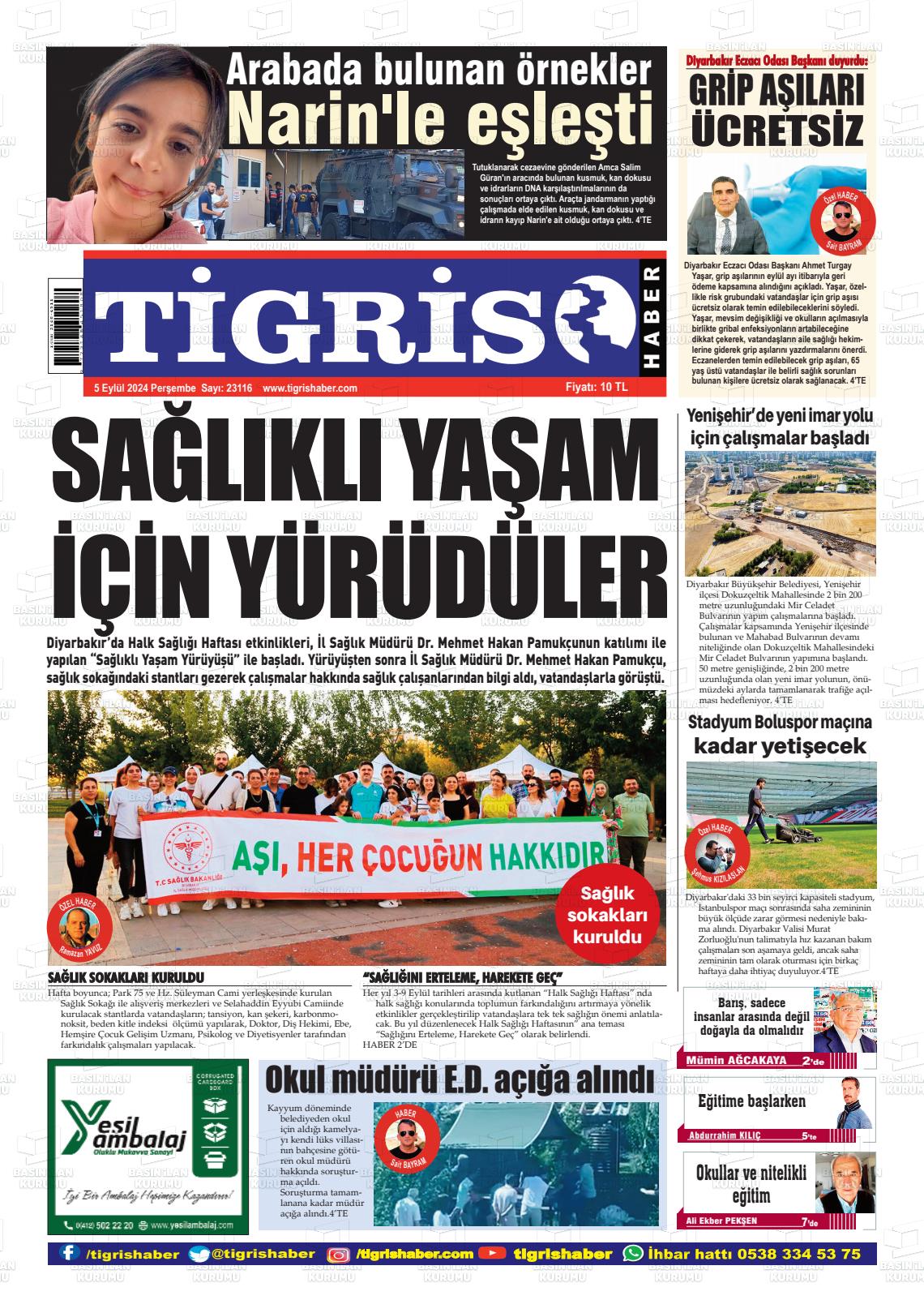 05 Eylül 2024 Tigris Haber Gazete Manşeti