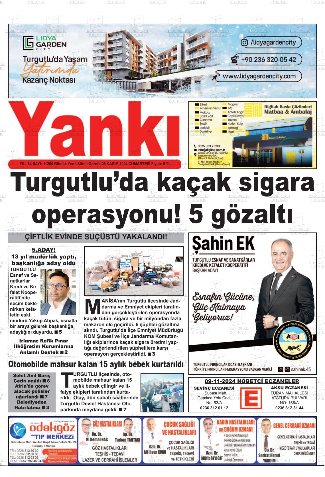 09 Kasım 2024 Turgutlu Yankı Gazete Manşeti