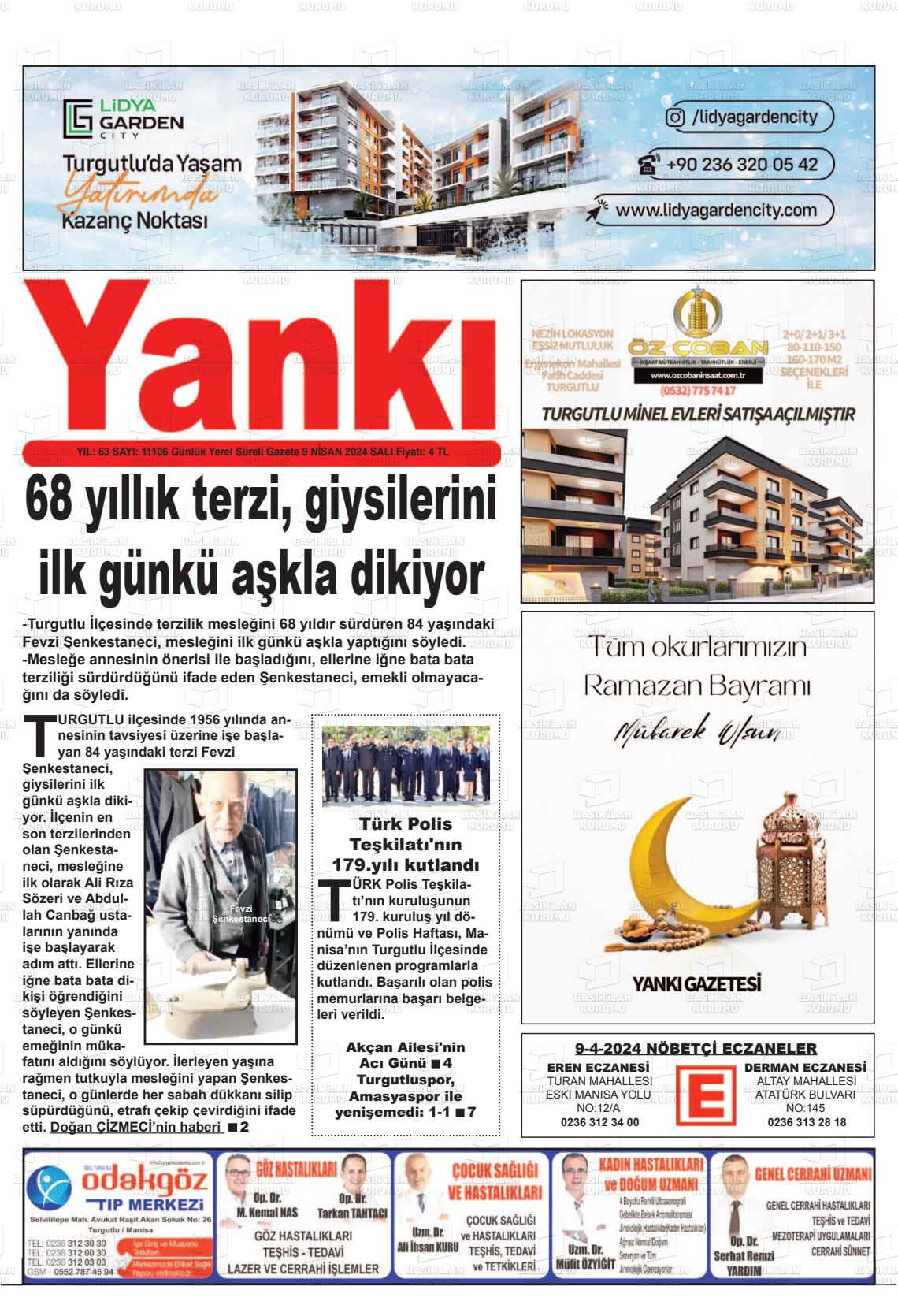 09 Nisan 2024 Turgutlu Yankı Gazete Manşeti