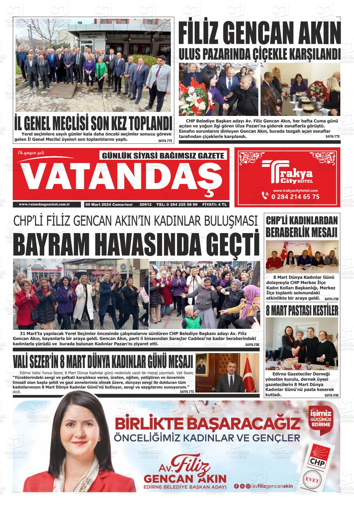 09 Mart 2024 Vatandaş Gazete Manşeti