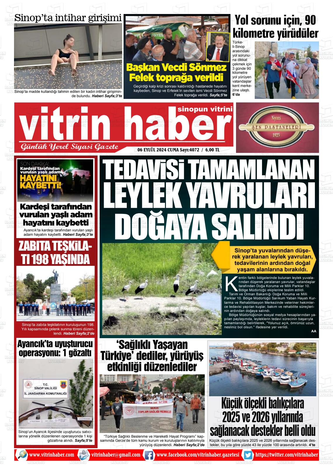 06 Eylül 2024 Vitrin Haber Gazete Manşeti