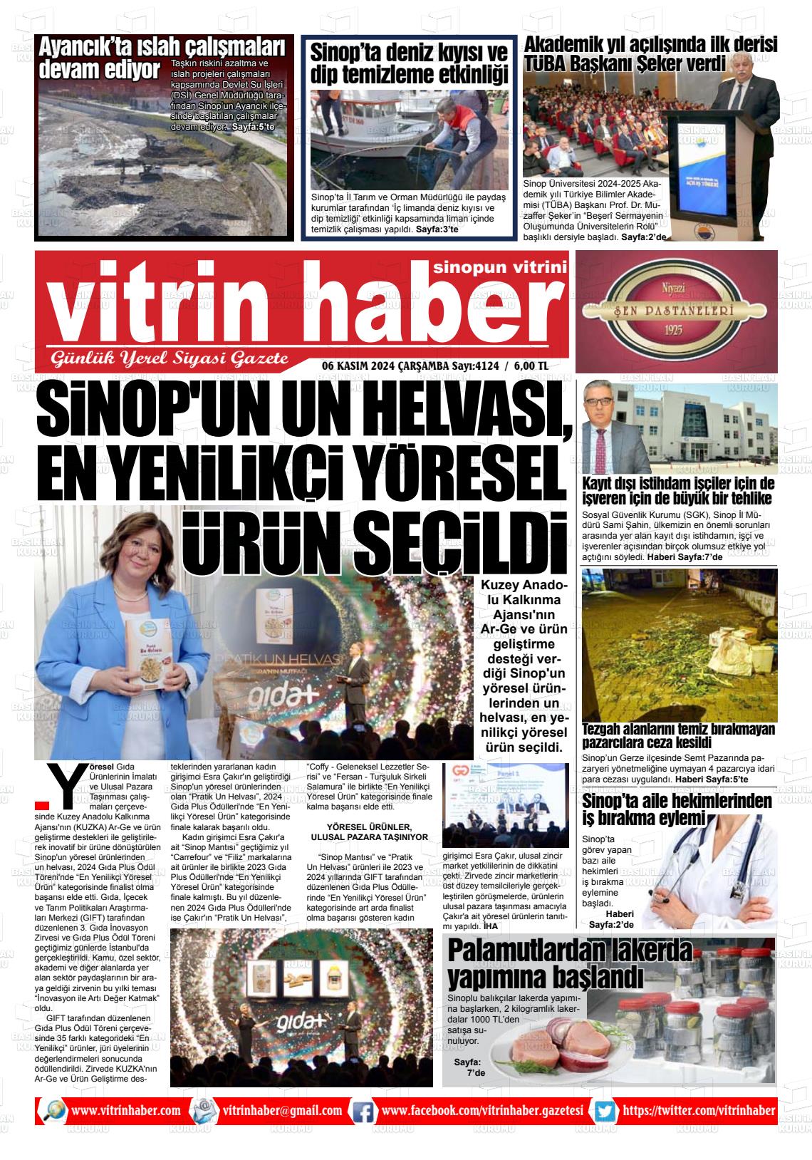 06 Kasım 2024 Vitrin Haber Gazete Manşeti