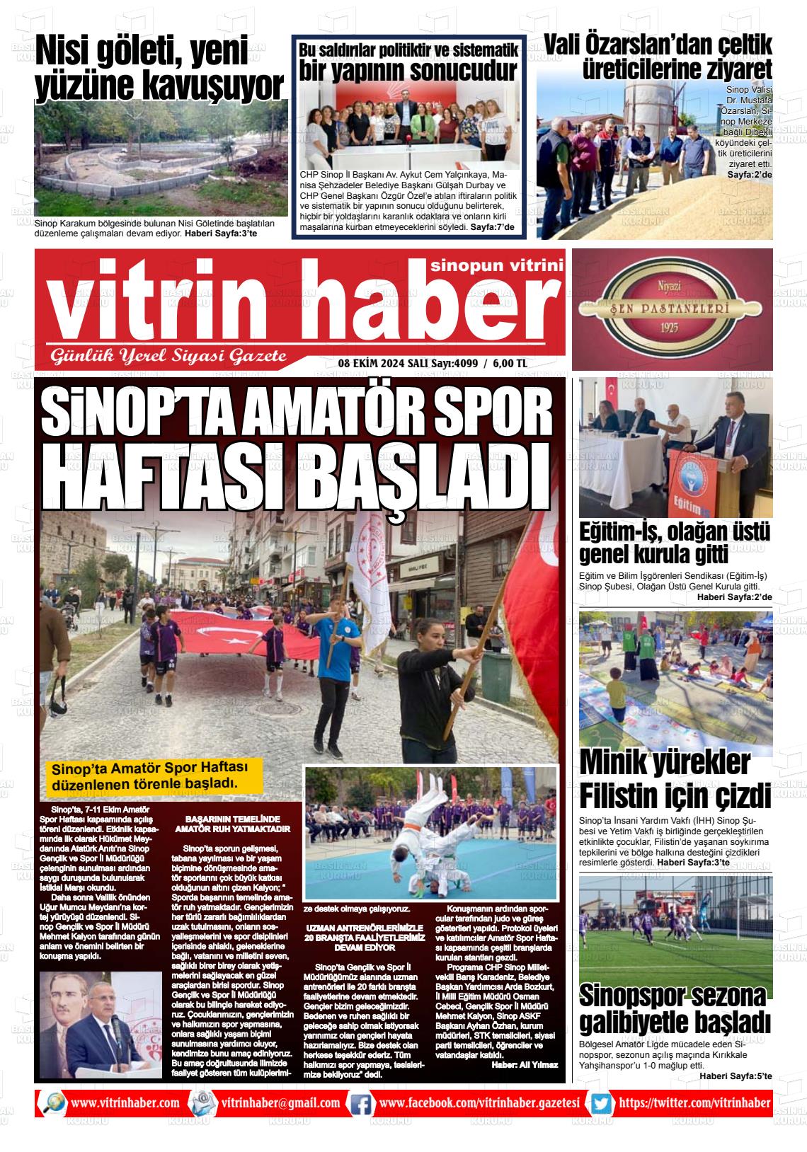 08 Ekim 2024 Vitrin Haber Gazete Manşeti