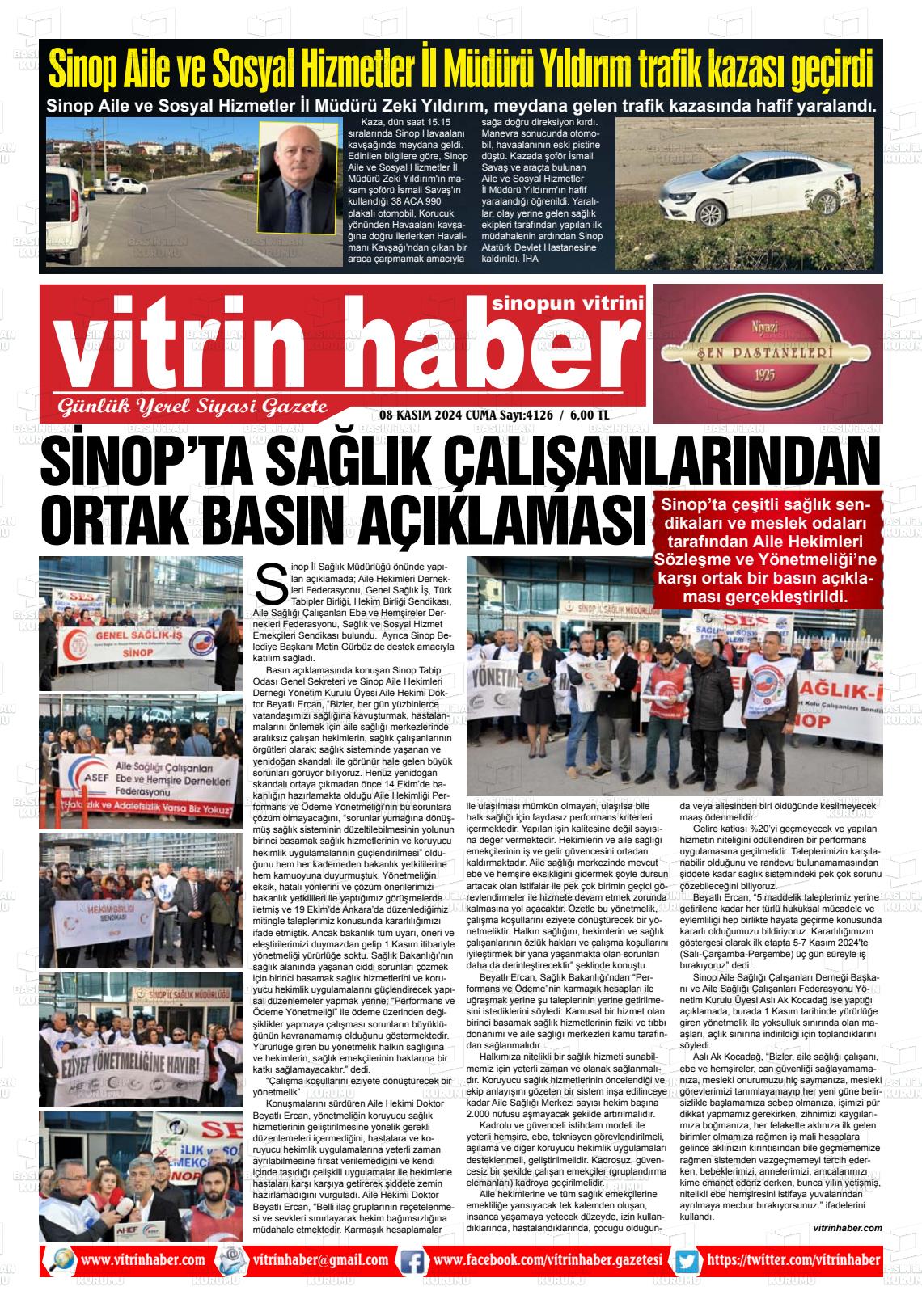 08 Kasım 2024 Vitrin Haber Gazete Manşeti