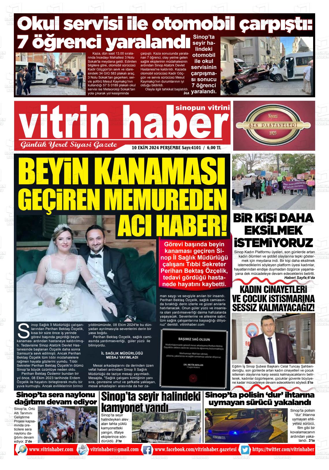 10 Ekim 2024 Vitrin Haber Gazete Manşeti