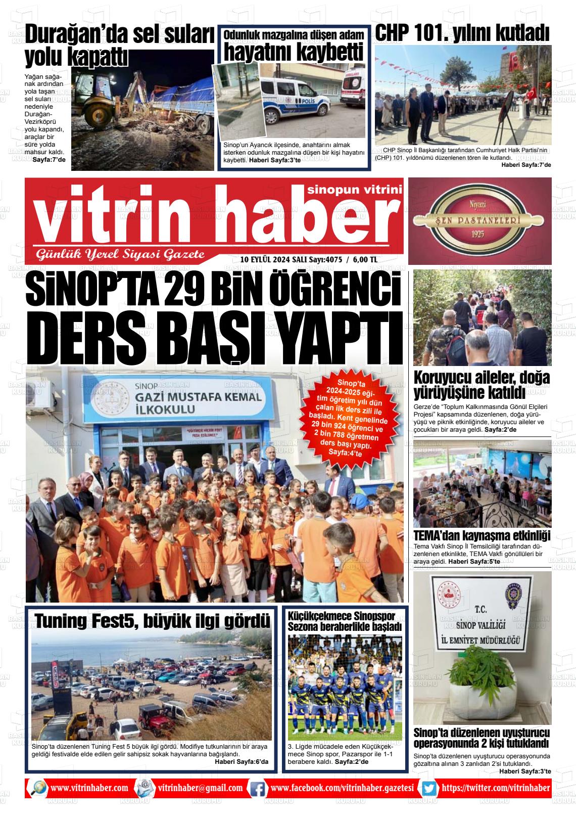 10 Eylül 2024 Vitrin Haber Gazete Manşeti