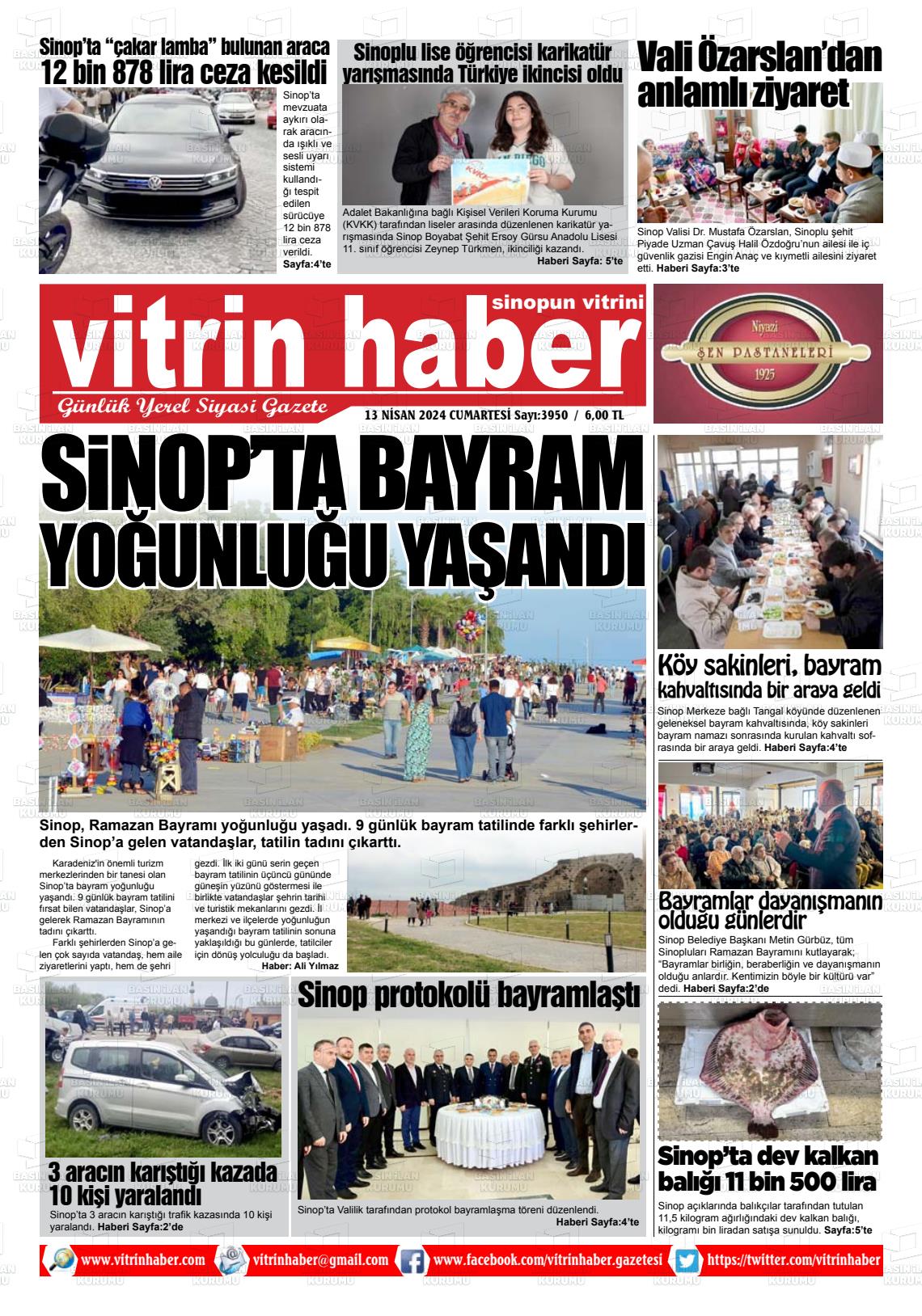 13 Nisan 2024 Vitrin Haber Gazete Manşeti