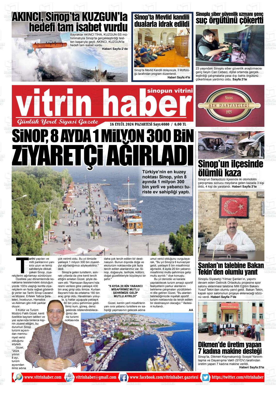 16 Eylül 2024 Vitrin Haber Gazete Manşeti