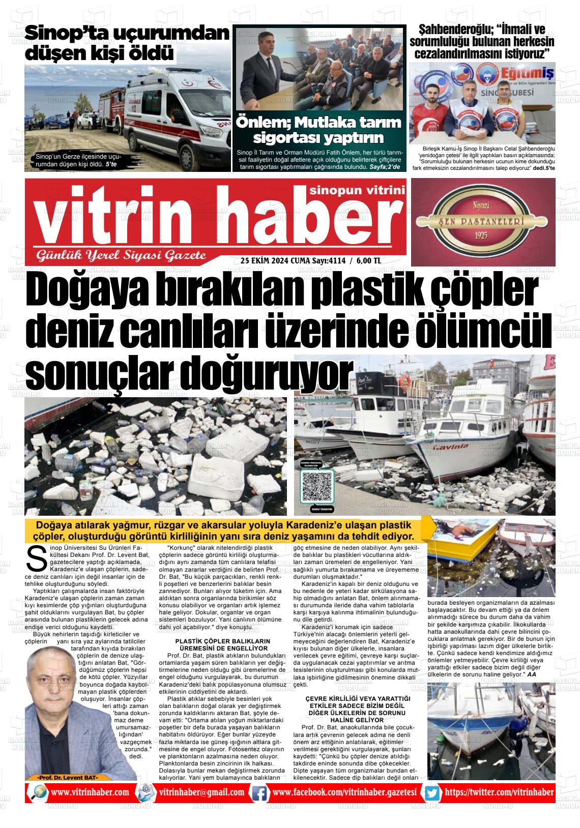 25 Ekim 2024 Vitrin Haber Gazete Manşeti