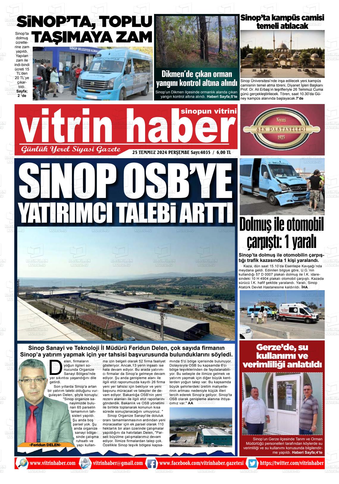 25 Temmuz 2024 Vitrin Haber Gazete Manşeti