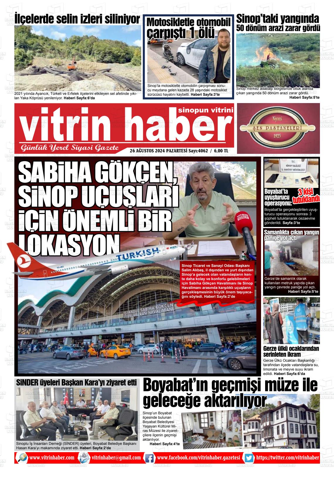 26 Ağustos 2024 Vitrin Haber Gazete Manşeti