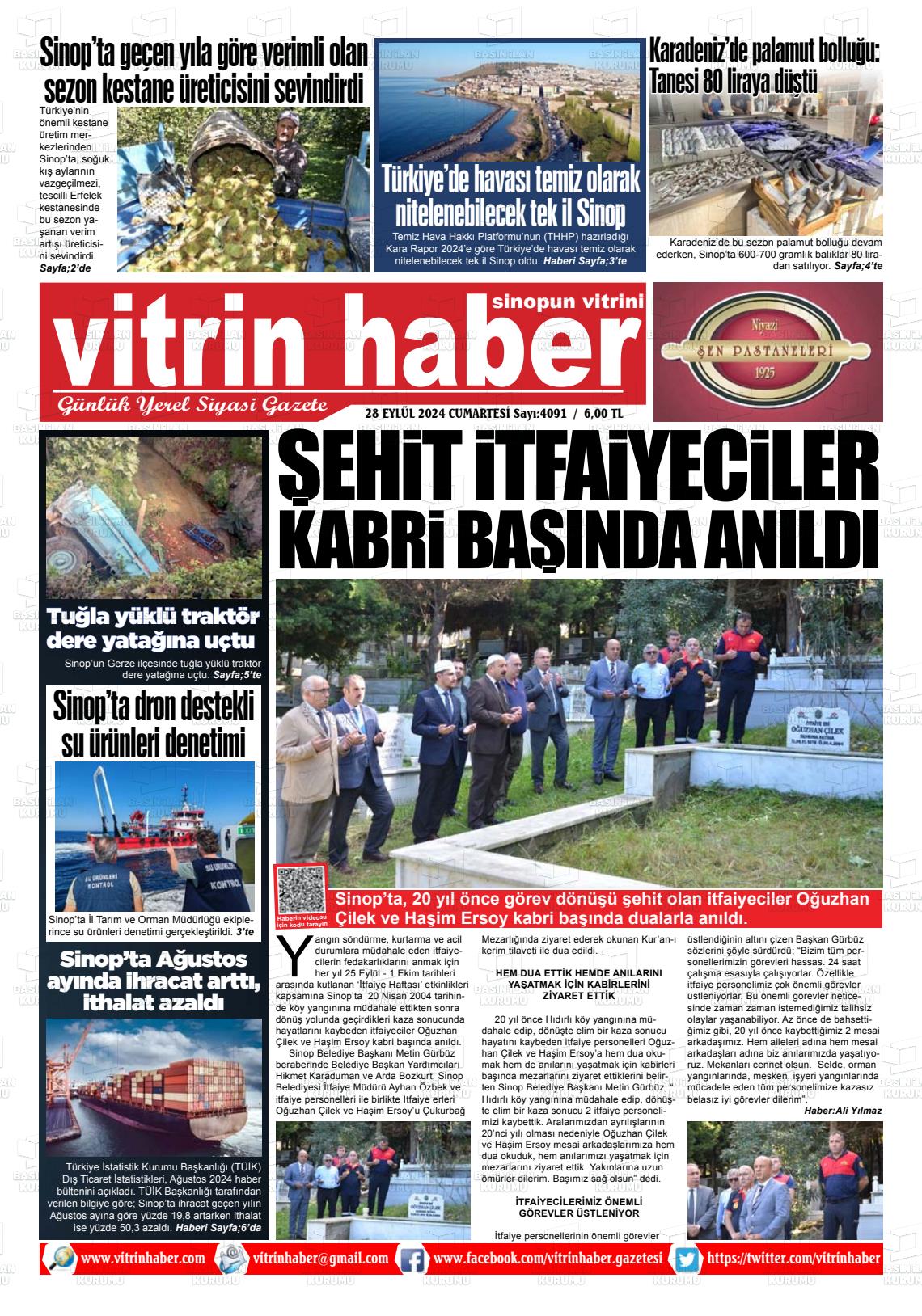 28 Eylül 2024 Vitrin Haber Gazete Manşeti