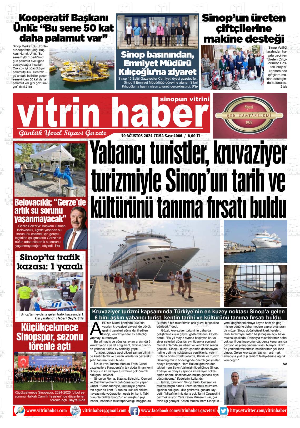 30 Ağustos 2024 Vitrin Haber Gazete Manşeti