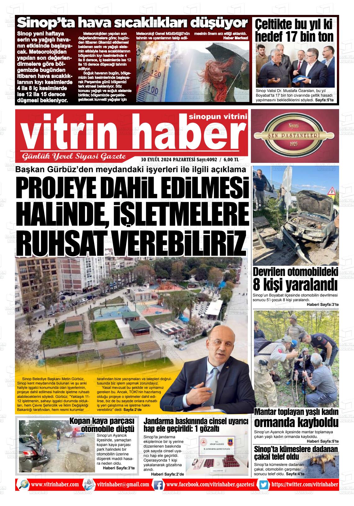 30 Eylül 2024 Vitrin Haber Gazete Manşeti