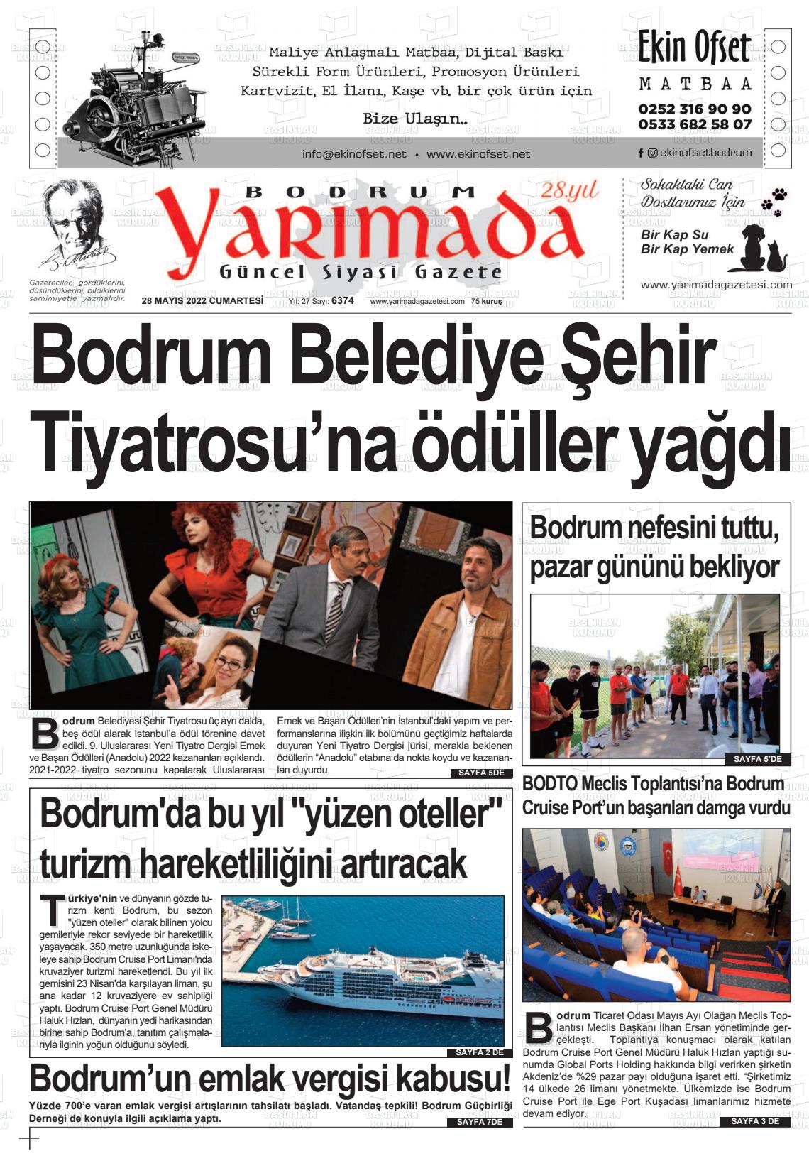 28 mayıs 2022 tarihli bodrum yarimada gazete manşetleri