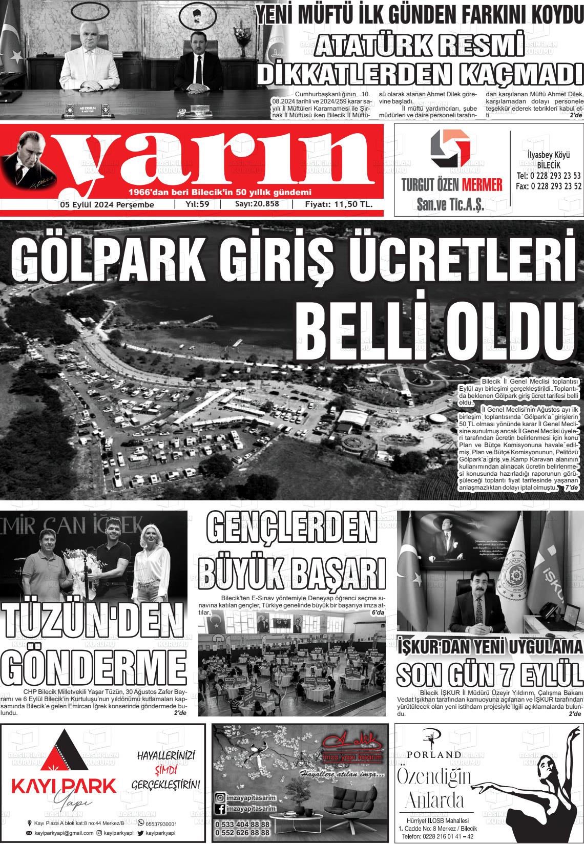 05 Eylül 2024 Gazete Yarın 11 Gazete Manşeti