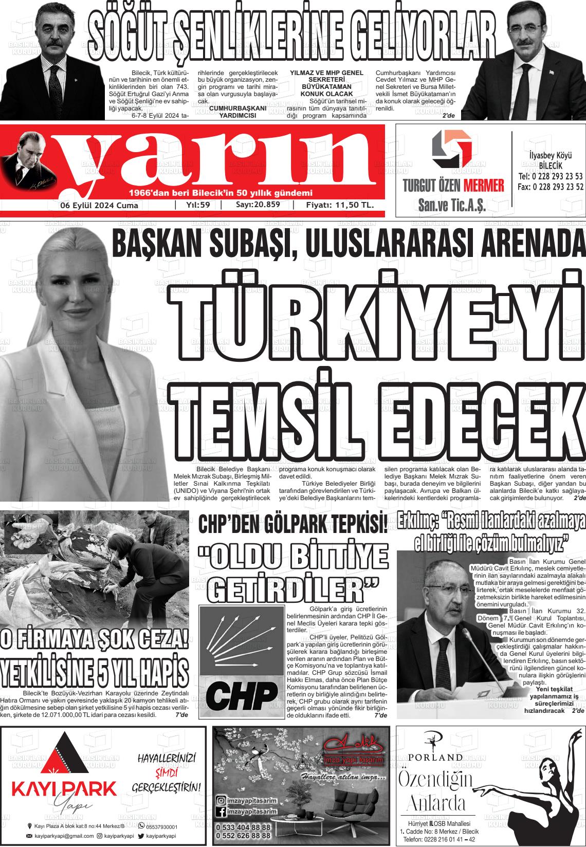 06 Eylül 2024 Gazete Yarın 11 Gazete Manşeti