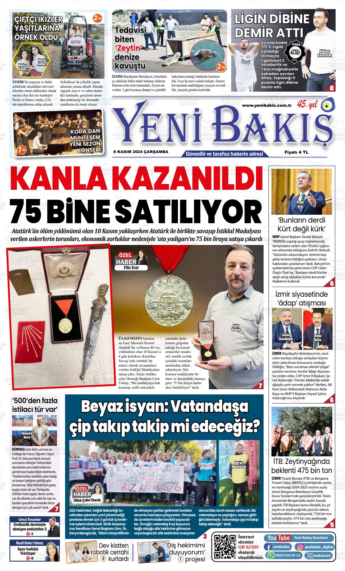 06 Kasım 2024 Yeni Bakış Gazete Manşeti