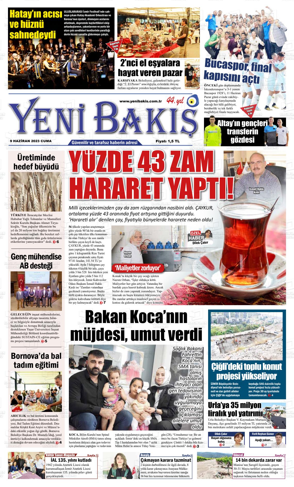 11 Haziran 2023 Yeni Bakış Gazete Manşeti