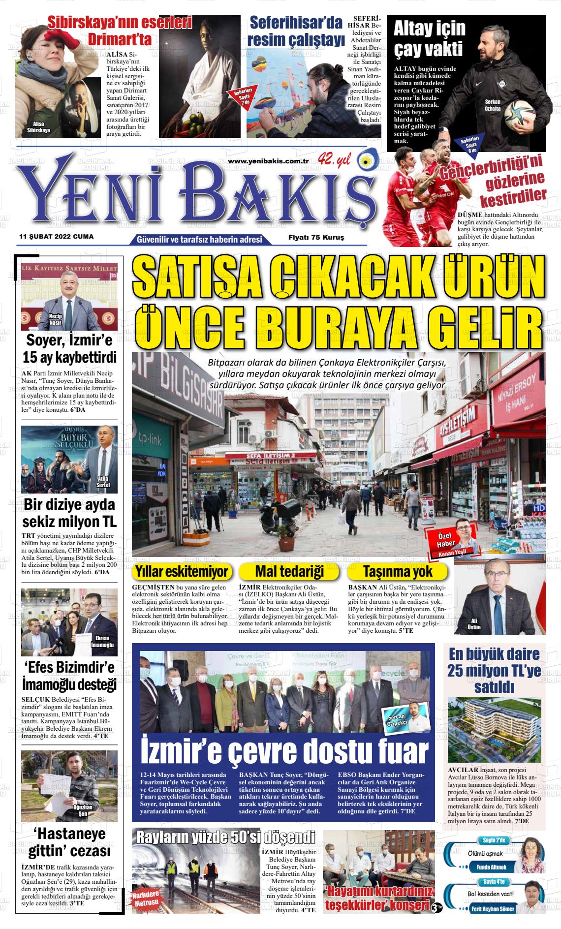 11 Şubat 2022 Yeni Bakış Gazete Manşeti