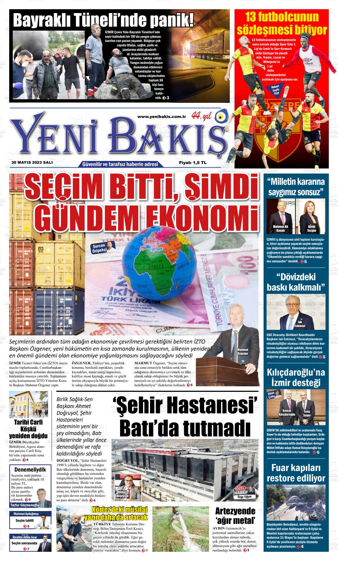 30 Mayıs 2023 Yeni Bakış Gazete Manşeti