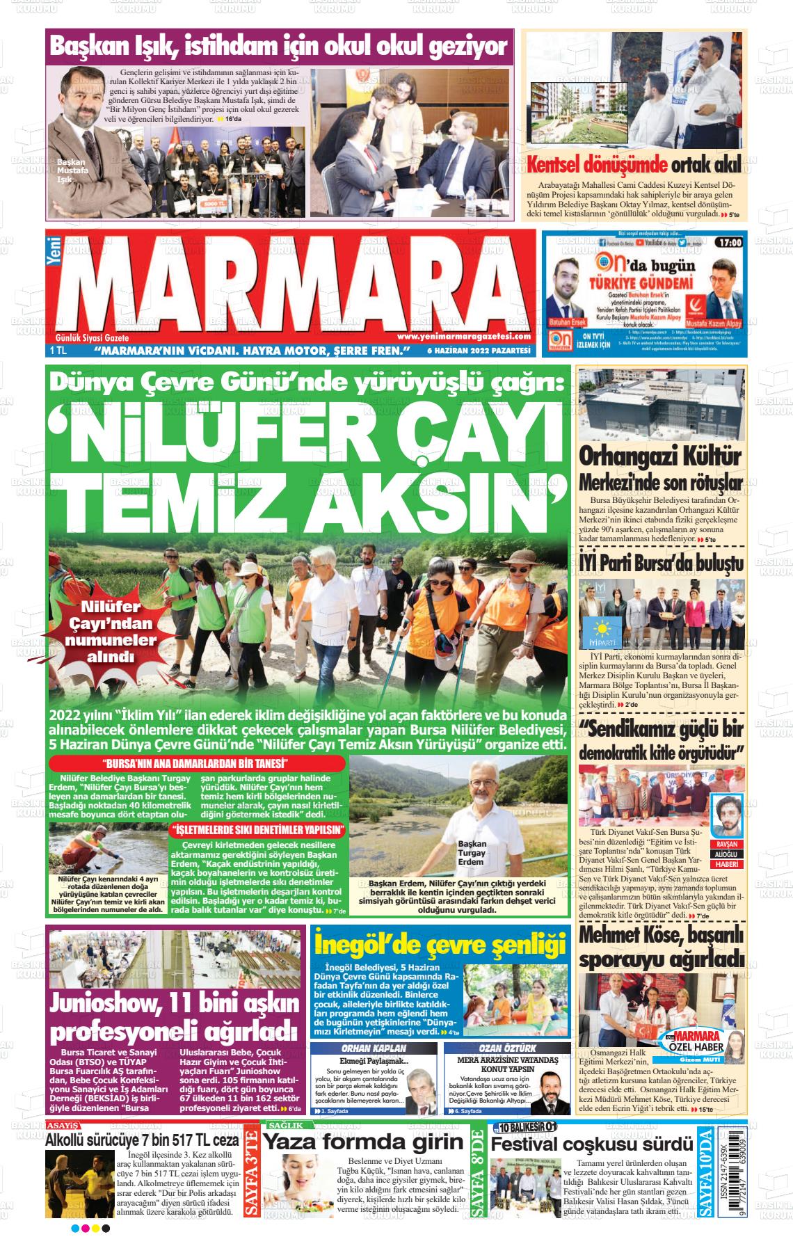 04 Ağustos 2022 Yeni Marmara Gazete Manşeti